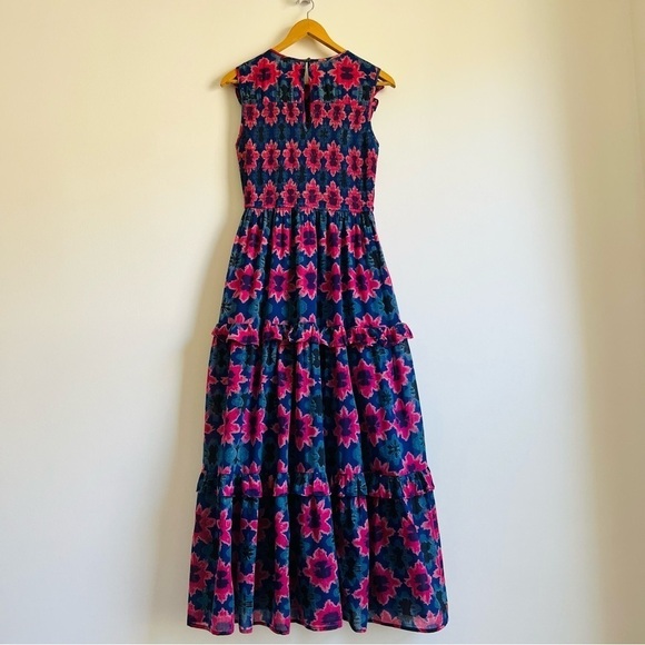 Banjanan Iris Dress in Shibori Clamp Dye Blueprint - Picture 11 of 16